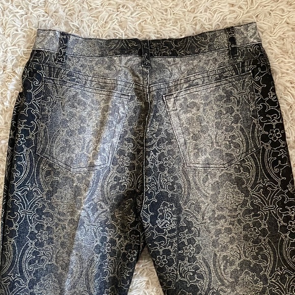 ROBERTO CAVALLI Jeans, Size Large Gold Jacquard Vintage RARE! Made in Italy NWOT - Picture 5 of 15